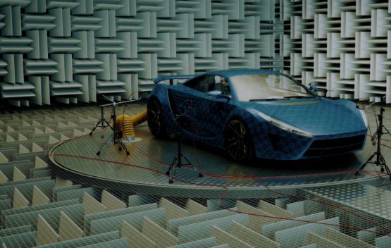 Auto in an anechoic chamber
