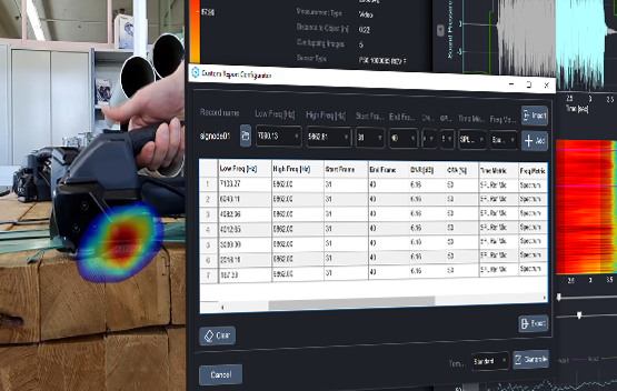 Funzionalità di Seven Bel di Smart Reports nell'analisi dell'immagine acustica di un prodotto